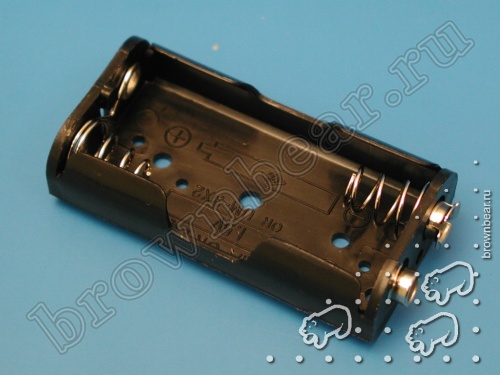 Корпус для двух батареек типа 'АА', черный фото 3