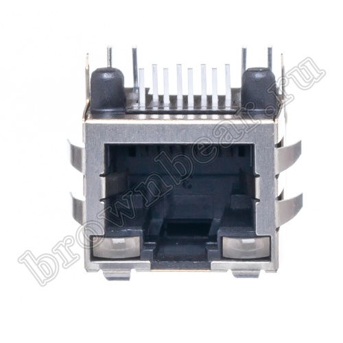 Разъём RJ-45 гнездо на плату, 8P8C,  2 светодиода (красный-зеленый), экранированный, тип 18 TJ18-L8P8C-5 фото 9