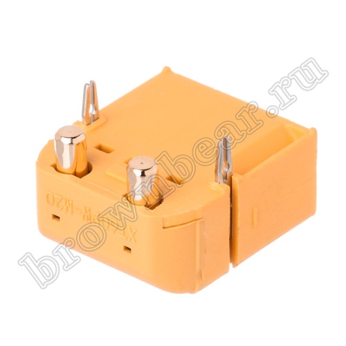 Разъем питания XT60 для АКБ, 2 контакта, штекер на плату угловой XT60PW30-M.G.Y фото 8