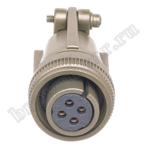 Разъём Amphenol серии MS, 4 контакта, розетка на кабель, тип 14S, резьбовой MS3106E-14S-2S фото 6