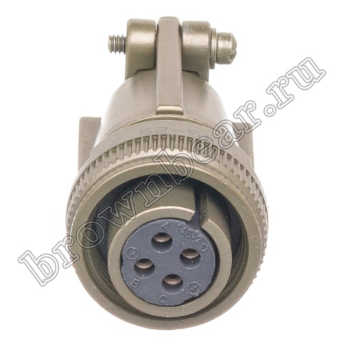 Разъём Amphenol серии MS, 4 контакта, розетка на кабель, тип 14S, резьбовой MS3106E-14S-2S фото 6