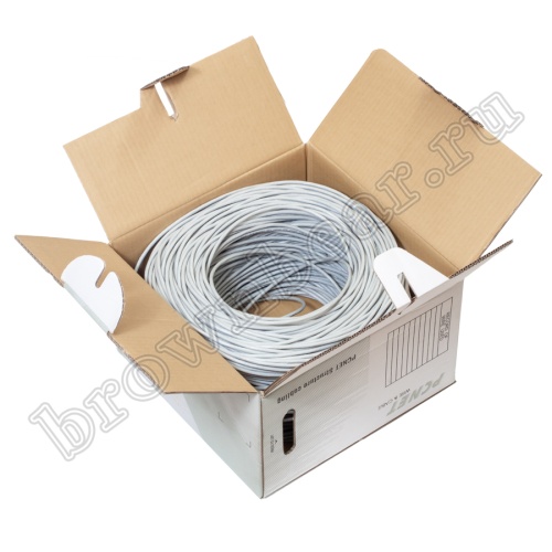 Кабель Витая пара, 4 пары, медный, 6 категории, серый, PCnet, бухта 305м  PCnet фото 5