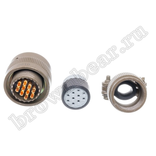 Разъём Amphenol серии 62IN, 10 контактов, вилка на кабель, тип 12, байонетный 62IN-16F-12-10P фото 2