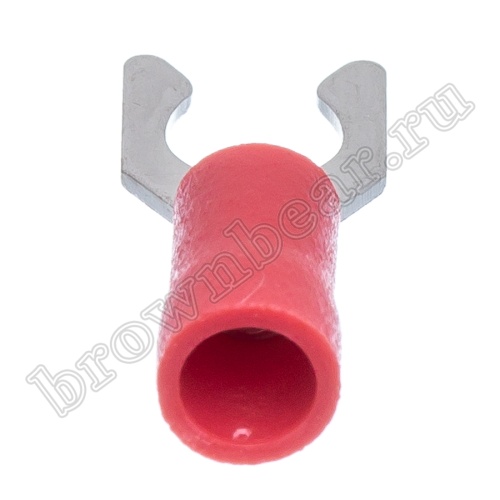 Клемма вилочная обжимная тип "U" 5.3 мм на провод 0.5 - 1.5 мм² с защелкой, изолированная, кратно 100шт. TYLI-1.25-5 фото 4