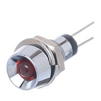 Светодиод 12В в корпусе индикаторный, красный, 7.0 mcd