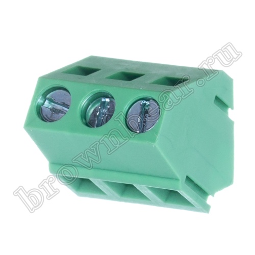 Клеммник винтовой на плату, 3 контакта, 5.0 мм, угловой, 60 градусов TB-03BL фото 2