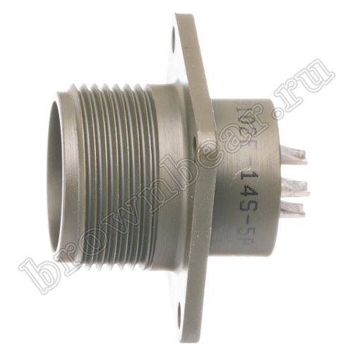 Разъём Amphenol серии MS, 5 контактов, вилка на блок, тип 14S, резьбовой MS3102E-14S-5P фото 2