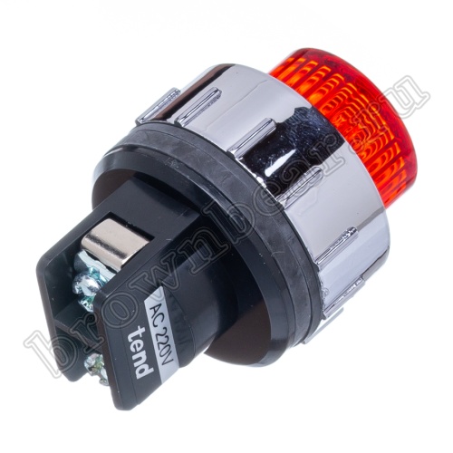 Лампа неоновая индикаторная 220В, d 25 мм, красная фото 4