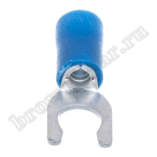 Клемма вилочная обжимная тип "U" 5.3 мм на провод 1.5 - 2.5 мм² с защелкой, изолированная, кратно 100шт. TYLI-2-5 фото 4