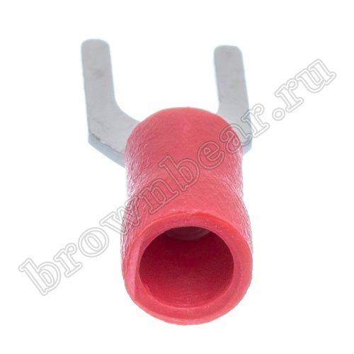 Клемма вилочная обжимная тип "U" 4.3 мм на провод 0.25 - 1.5 мм², изолированная, кратно 100шт. TYI-1.25-4 фото 2