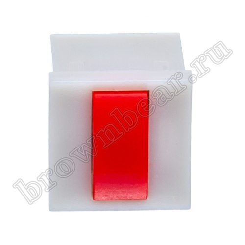 Кнопка мини без фиксации, красная в сером корпусе PSM2-0-R-G   фото 5