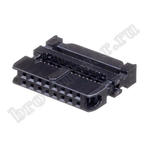 Разъем IDC 2х8 розетка на плоский кабель, шаг 2.00мм IDC2-16