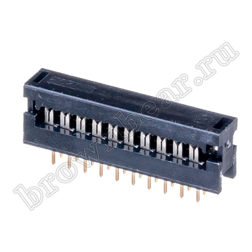 Разъем IDC 2х10 контактов на плату для наколки на шлейф, шаг 2.54мм FDC-20