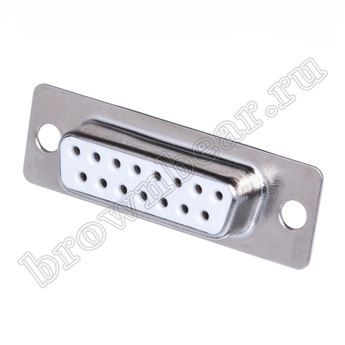 Разъем D-SUB  15 контактов, гнездо на кабель, пайка, тип 2 DB-15F