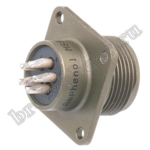 Разъём Amphenol серии MS, 5 контактов, розетка на блок, тип 14S, резьбовой MS3102E-14S-5S фото 2
