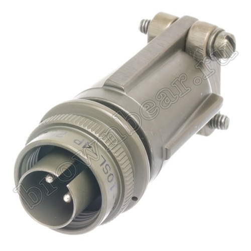 Разъём Amphenol серии MS, 2 контакта, вилка на кабель, тип 10SL, резьбовой MS3106E-10SL-4P