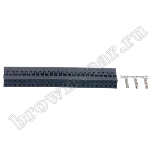 Разъем 2х25 гнездо на кабель, шаг 2.54мм, с контактами фото 2