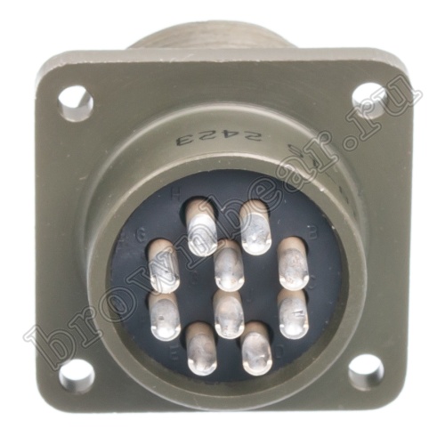 Разъём Amphenol серии MS, 10 контактов, розетка на блок, тип 18, резьбовой MS3102E-18-1S фото 3