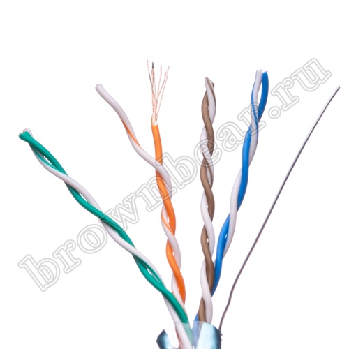 Кабель Витая пара, 4 пары, медный, 5e категория, многожильный, экранированный, серый, бухта 305м SIN YU фото 3