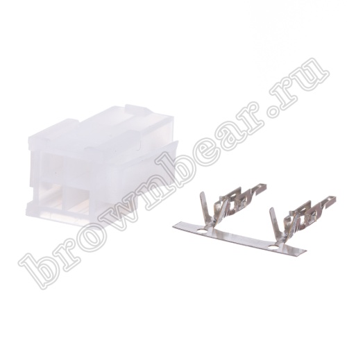 Разъем питания Mini-Fit 4 контакта, вилка на кабель, шаг 4,2мм MF-4M фото 3