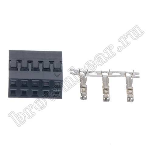 Разъем 2х5 гнездо на кабель, шаг 2.54мм, с контактами фото 2