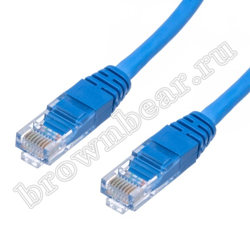 Патч-корд UTP RJ-45, категория 5e, литой, 2 метра, синий  фото 2