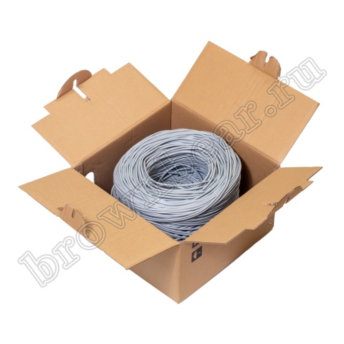 Кабель Витая пара, 2 пары, медный, 5 категория, многожильный, экранированный, серый, бухта 305м  фото 5