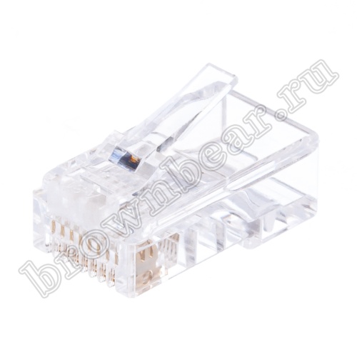 Разъём RJ-45 (8P8C) 3 зубца, вилка под плоскую витую пару TP-8P8C-S3 фото 6