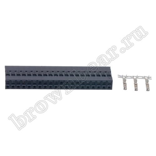 Разъем 2х20 гнездо на кабель, шаг 2.54мм, с контактами фото 2