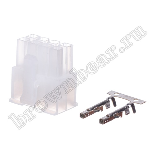 Разъем питания Mini-Fit 8 контактов, гнездо на кабель, шаг 4,2мм MF-8F фото 6