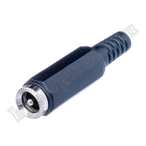 Разъем питания штырьковый DC гнездо 2.1 х 5.5 мм, на кабель с амортизатором DJK-00A