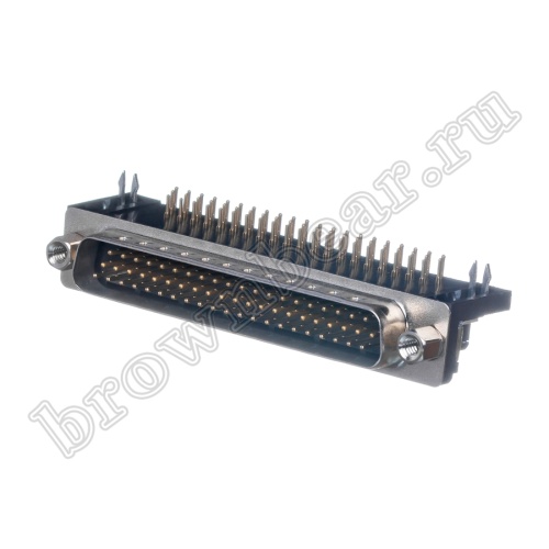 Разъем D-SUB 62 контакта, вилка на плату, прямой угол DHR-62M