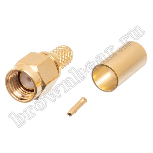 Разъем RP-SMA гнездо на кабель RG-58, обжимной, позолоченный RP-SMA-C58JG фото 2