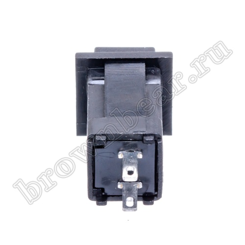 Кнопка c фиксацией, квадратная на блок крепление защелка, НР, 220В, черная PSW-9BB фото 5