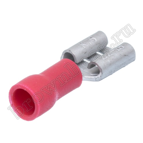 Клемма плоская обжимная 6.3 мм, гнездо на провод 0.25 - 1.5 мм², изолированная, кратно 100шт., РПИ-М TAI-1.25F фото 4