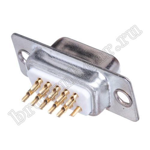 Разъем D-SUB  15 контактов высокой плотности, гнездо на кабель, пайка, тип 2 DHS-15F фото 5