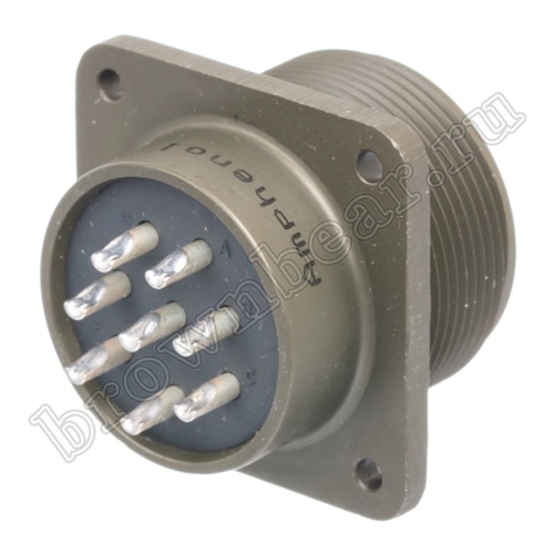 Разъём Amphenol серии MS, 8 контактов, розетка на блок, тип 22, резьбовой MS3102E-22-18S фото 3