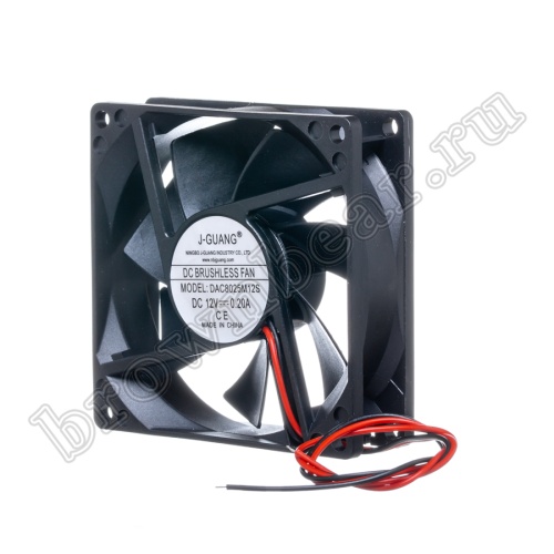 Вентилятор для корпуса 80х80х25, DC 12В, 0.20А, подшипник скольжения DAC8025M12S фото 6
