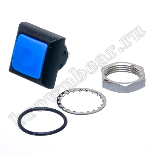 Кнопка влагозащищенная IP67 без фиксации, квадратная на блок, НР, синяя PSW-8-Bl фото 5