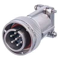 Разъем Amphenol серии 97B, ACA-B, 7 контактов, вилка на кабель, тип 16S, байонет 97B3106F-16S-1P(A23)