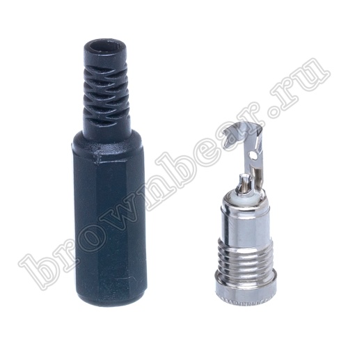 Разъем питания DC гнездо 2.5 х 5.5 мм, на кабель c амортизатором DJK-00B фото 4