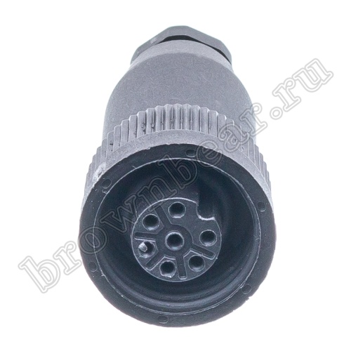 Разъём промышленный круглый серии RD-24 7 контактов, гнездо на кабель фото 6