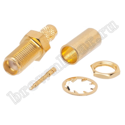 Разъем RP-SMA Amphenol, штекер на кабель RG-58, обжимной, позолоченный 132118RP фото 2