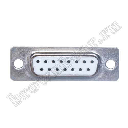 Разъем D-SUB  15 контактов, гнездо на плату, вертикальный DBB-15F фото 3