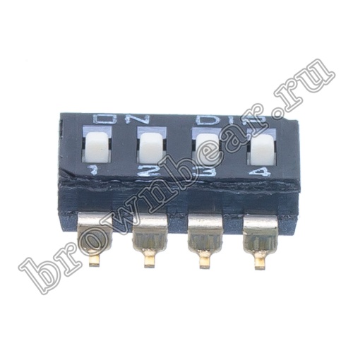 Переключатель Dip-Switch 4 контактных группы, планарный SWD4-4 фото 4