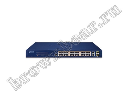 FGSW-2624HPS4 Управляемый L2 PoE коммутатор Planet, 24 порта 100Мбит/с, 2 комбо порта TP/SFP 1Гбит/с фото 2