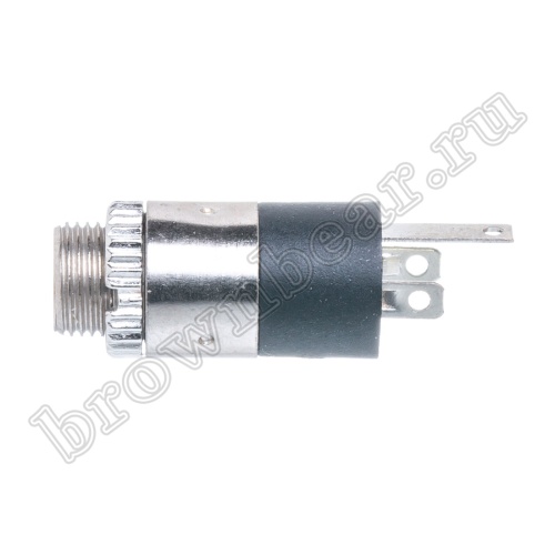 Разъём 3.5мм гнездо mini Jack на приборный блок, крепление гайка, стерео, 3 контакта AUB-38 фото 2