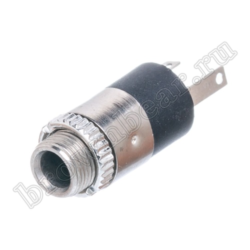 Разъём 3.5мм гнездо mini Jack на приборный блок, крепление гайка, стерео, 3 контакта AUB-38