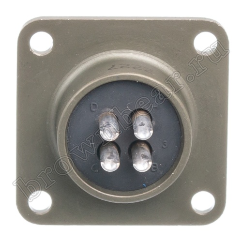 Разъём Amphenol серии MS, 4 контакта, розетка на блок, тип 14S, резьбовой MS3102E-14S-2S фото 3