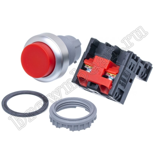 Кнопка управления выступающая, с фиксацией, d 30 мм, НЗ, красная TN2BAR-1B фото 7